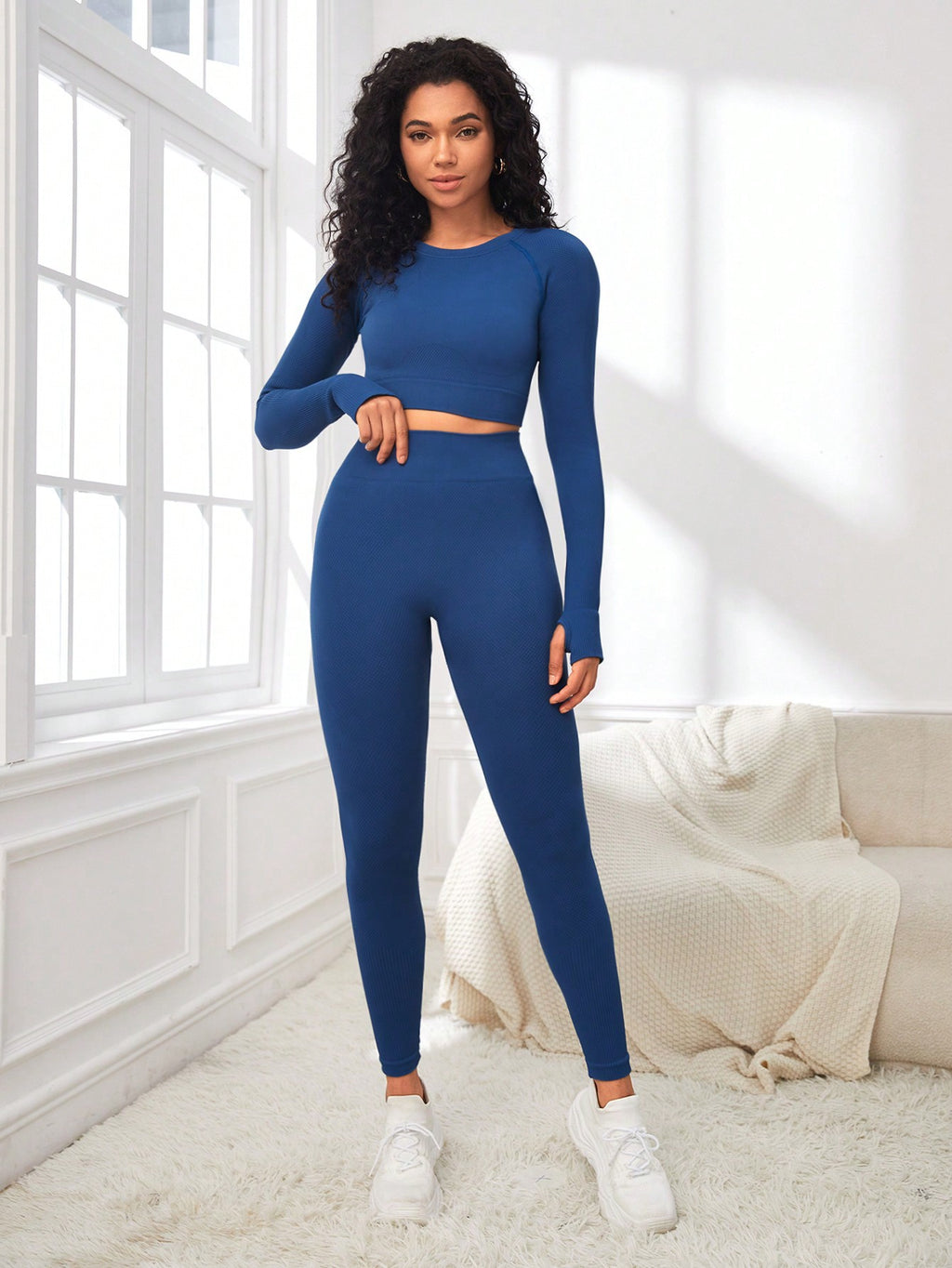 Womens Long Sleeve Yoga Set Fitness Clothing
