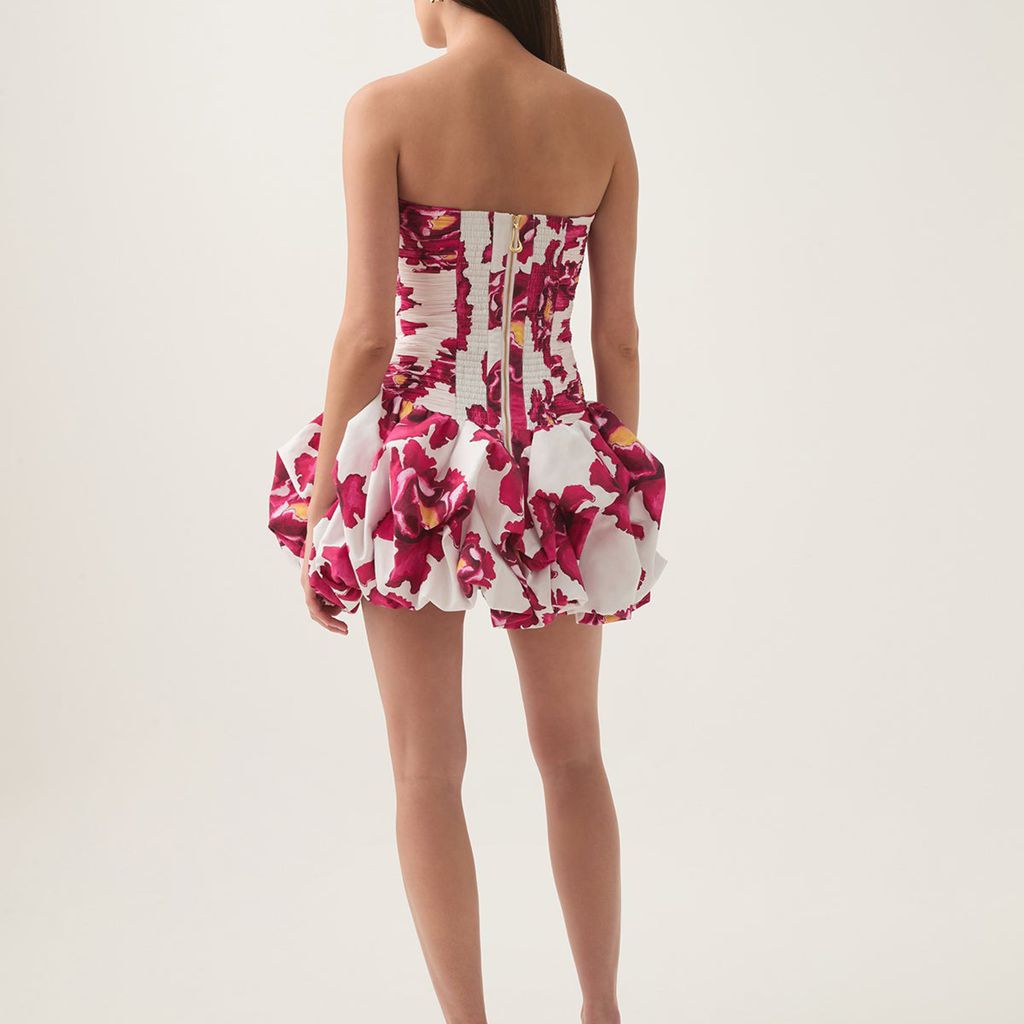 Off-Shoulder Bustier Puff Short Skirt