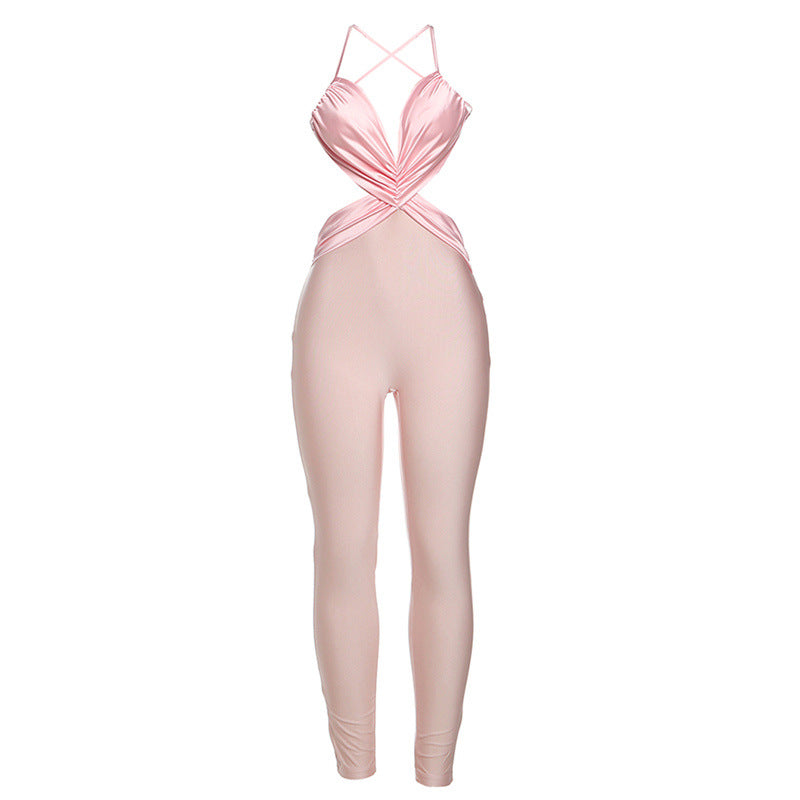 Women's Sexy Backless High Waist Tight Jumpsuit