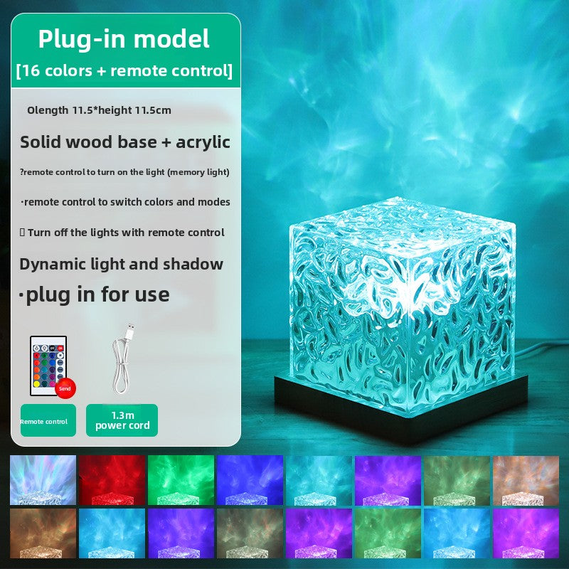 Water ripple bedside night light