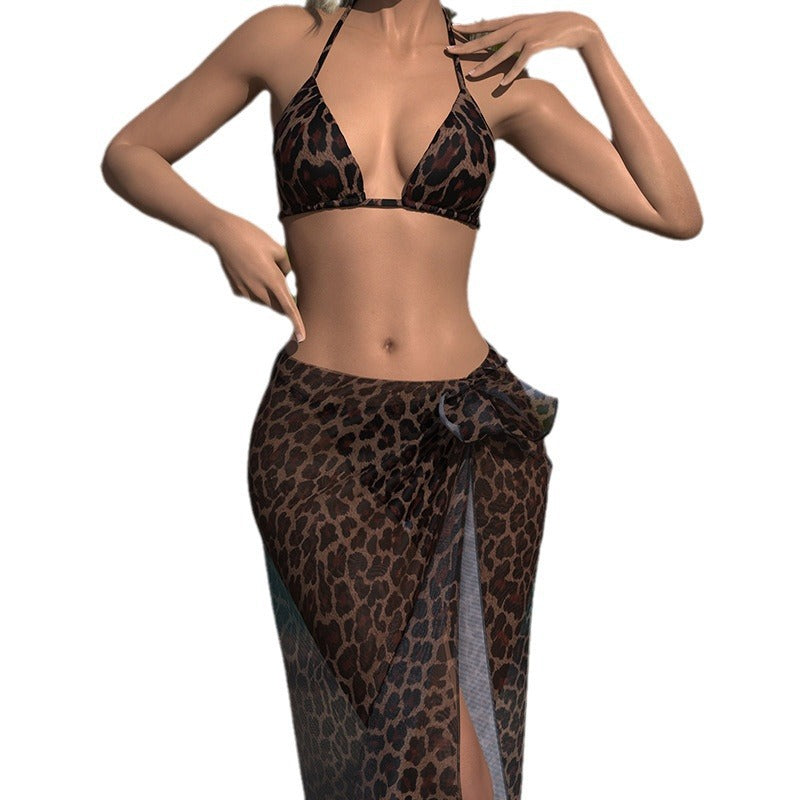 Women's Leopard Print Bikini Set Quick-Drying Swimwear