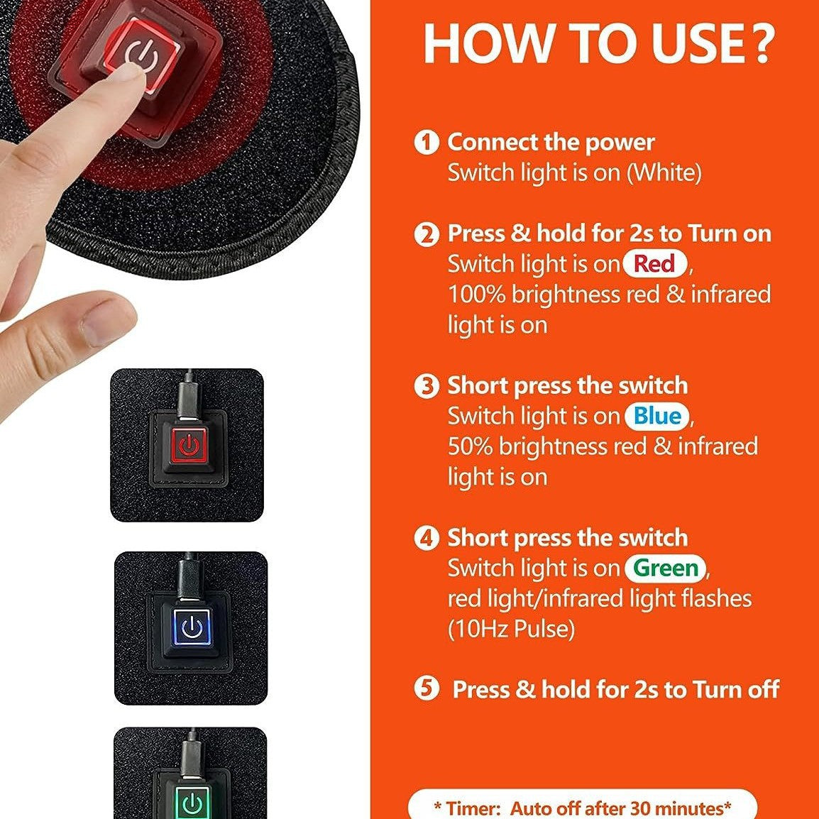 Red light therapy wristband