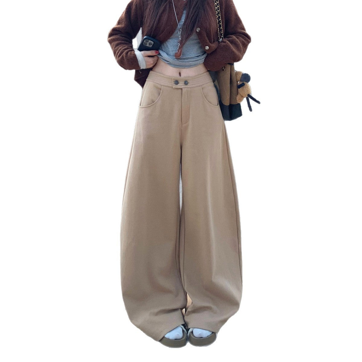 Womens Wide-Leg Sweatpants High Waisted Casual Pants
