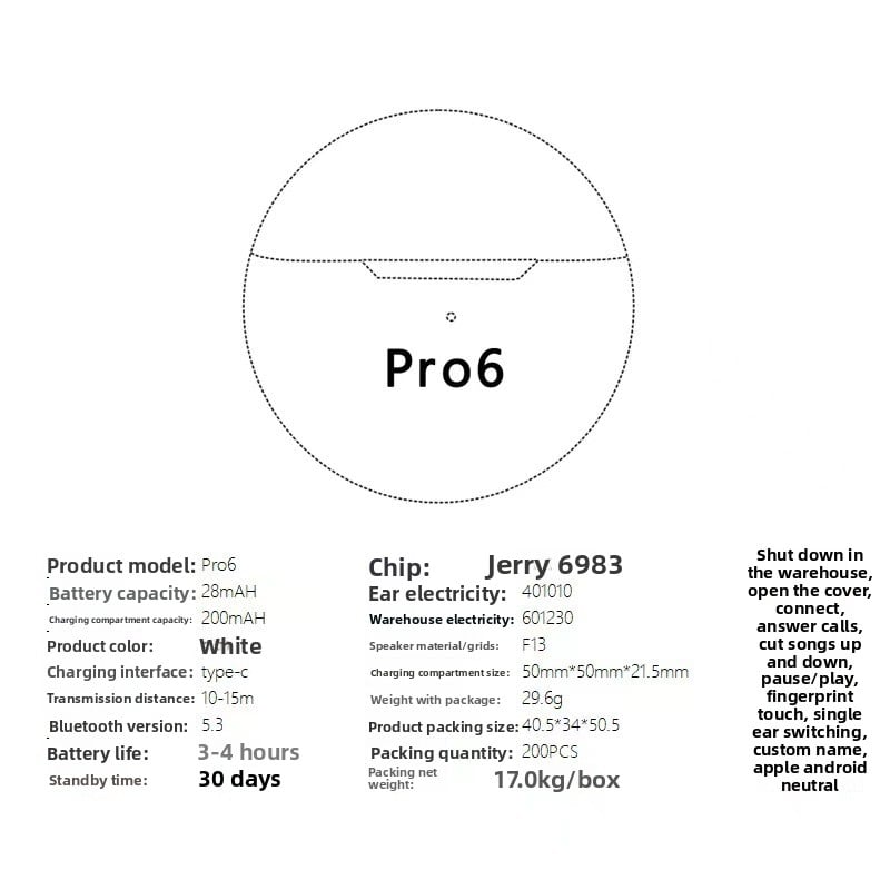 Dual-ear in-ear ultra-long battery true wireless Bluetooth headphones