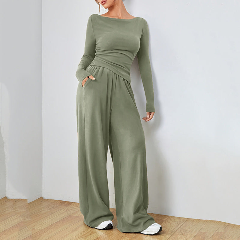 Women's Relaxed Wide-Leg Pants Set