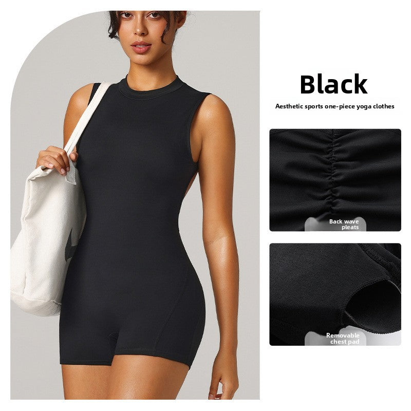 Standing collar short one-piece dress