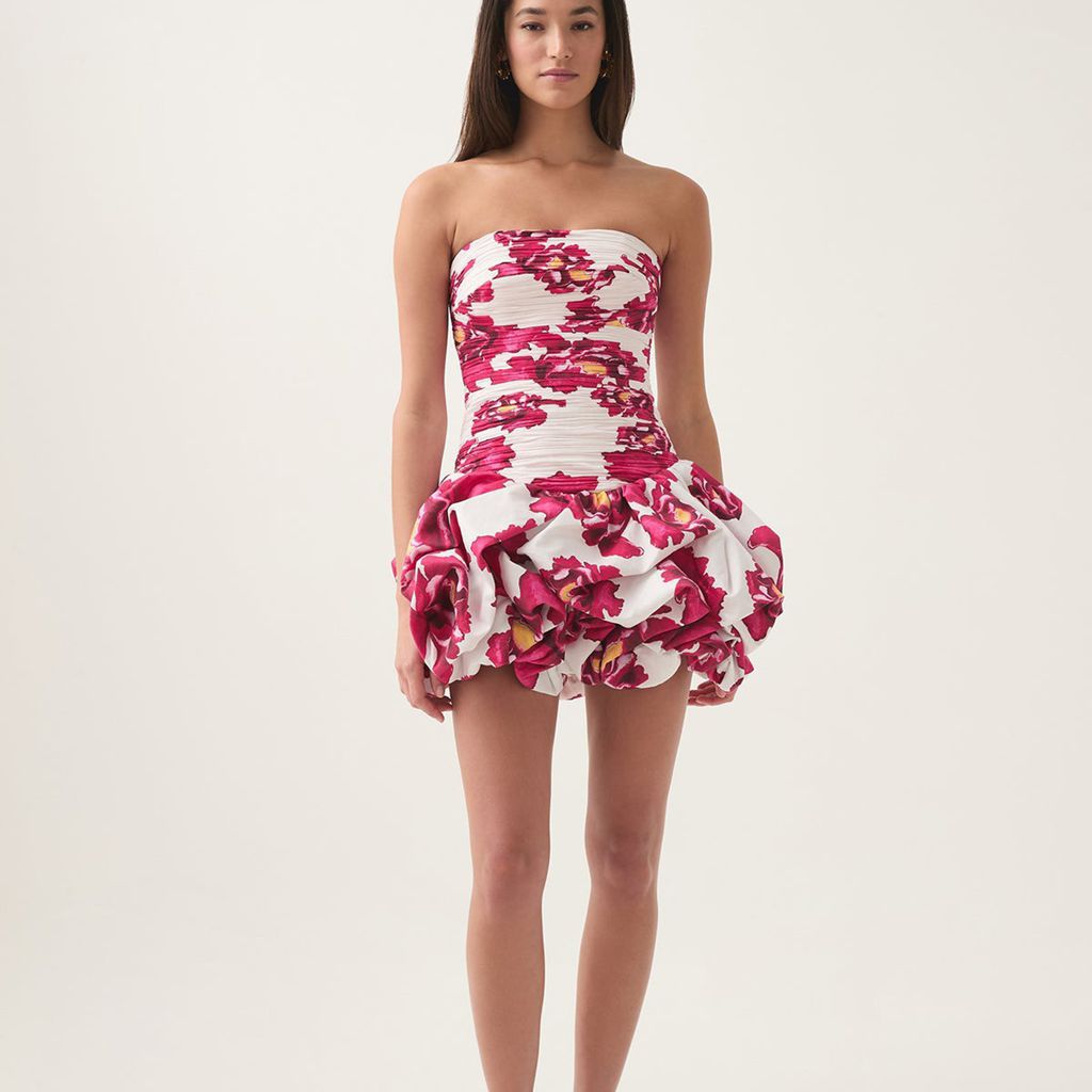 Off-Shoulder Bustier Puff Short Skirt