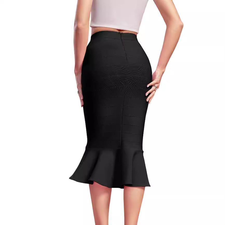 Elegant Stretch Fishtail Pencil Skirt