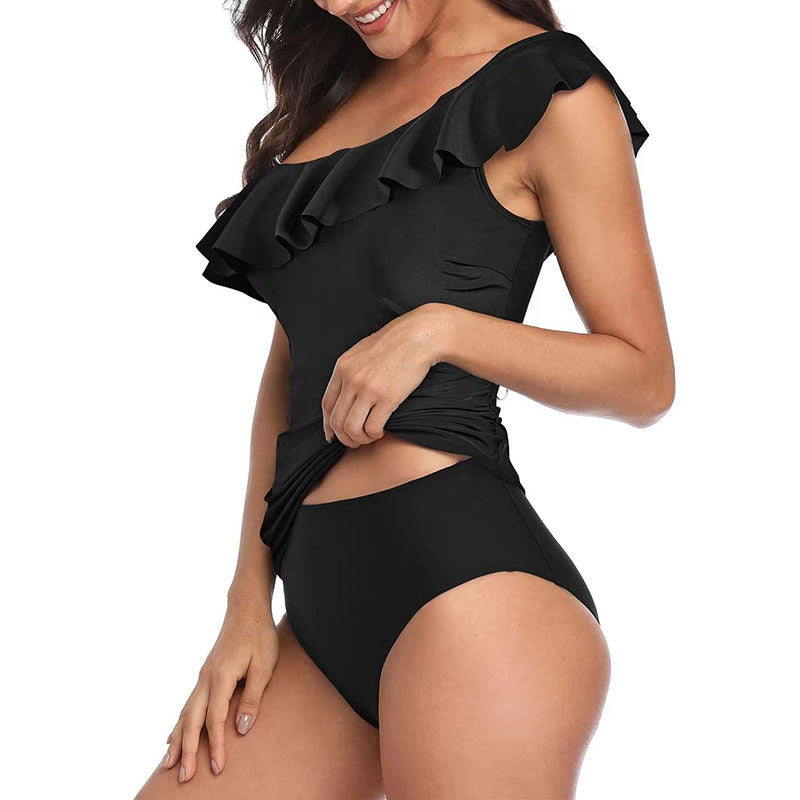 One-Shoulder Tummy Control Swimwear Bikini