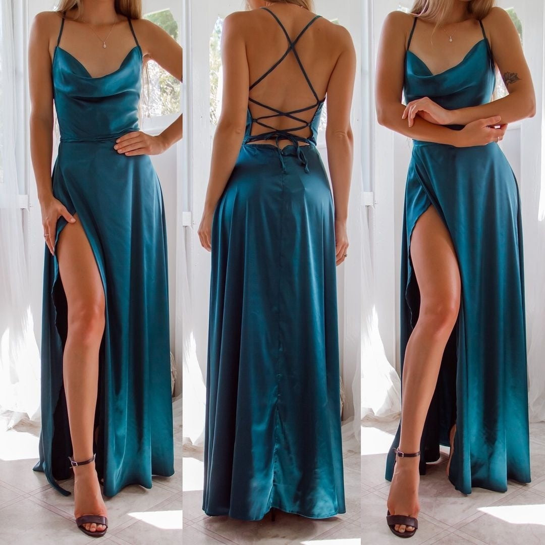Slim-Fit Backless Long Dress
