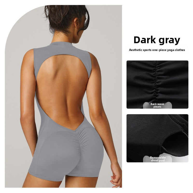 Standing collar short one-piece dress