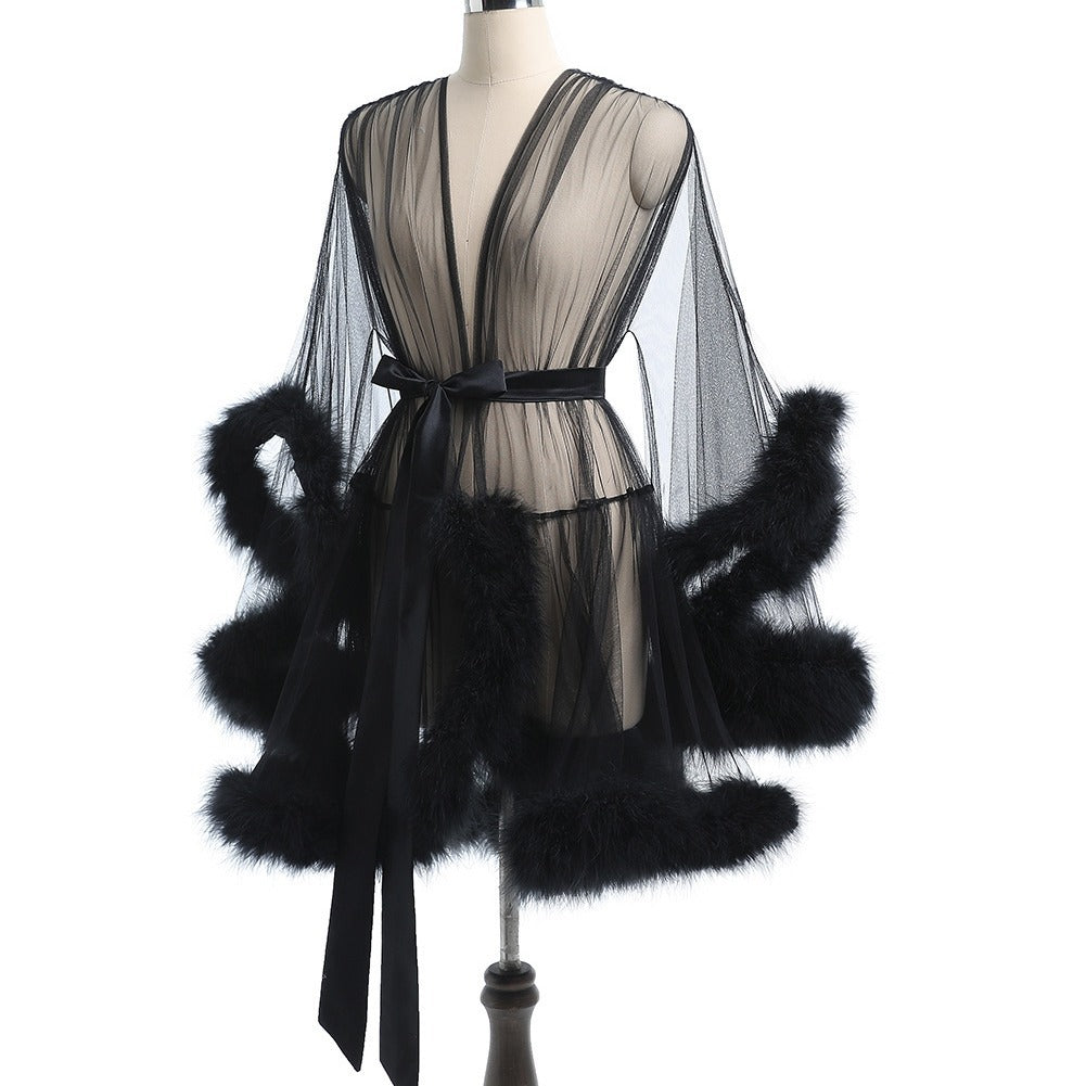 See-through mesh sex underwear seduces MAO MAO's pajamas