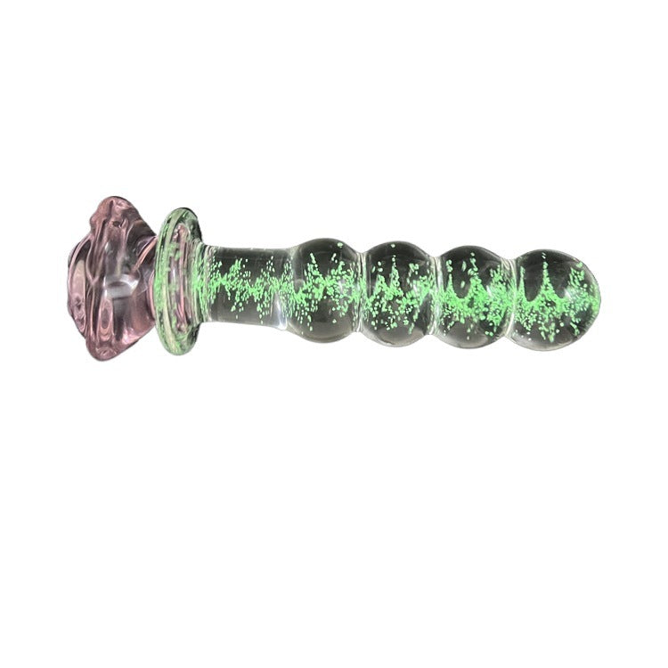 Luminous glass erotic anal plug