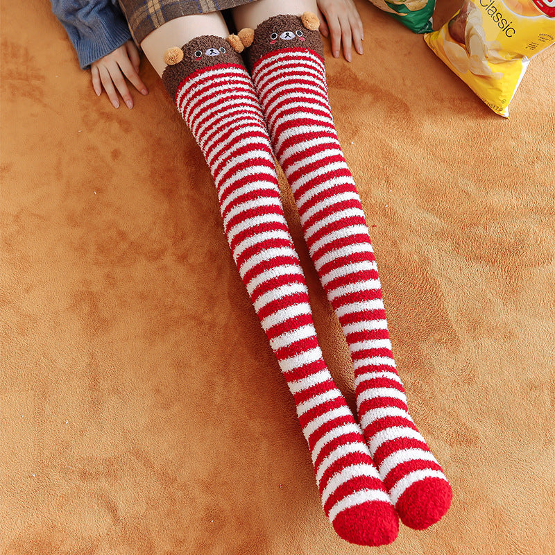 Winter Cartoon Fleece Knee Socks