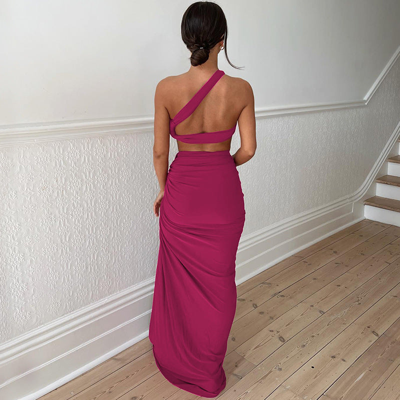 Backless, strapless and slit skirt