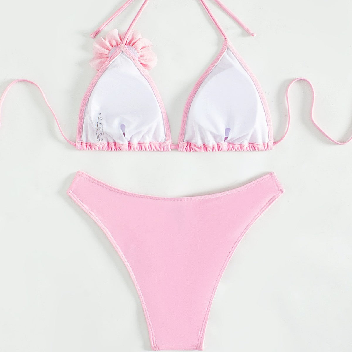 Solid Color Sexy Three-Dimensional Flower Bikini