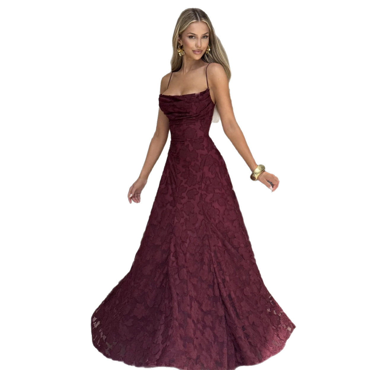 European American Style Women Sleeveless Halter Neck Dress