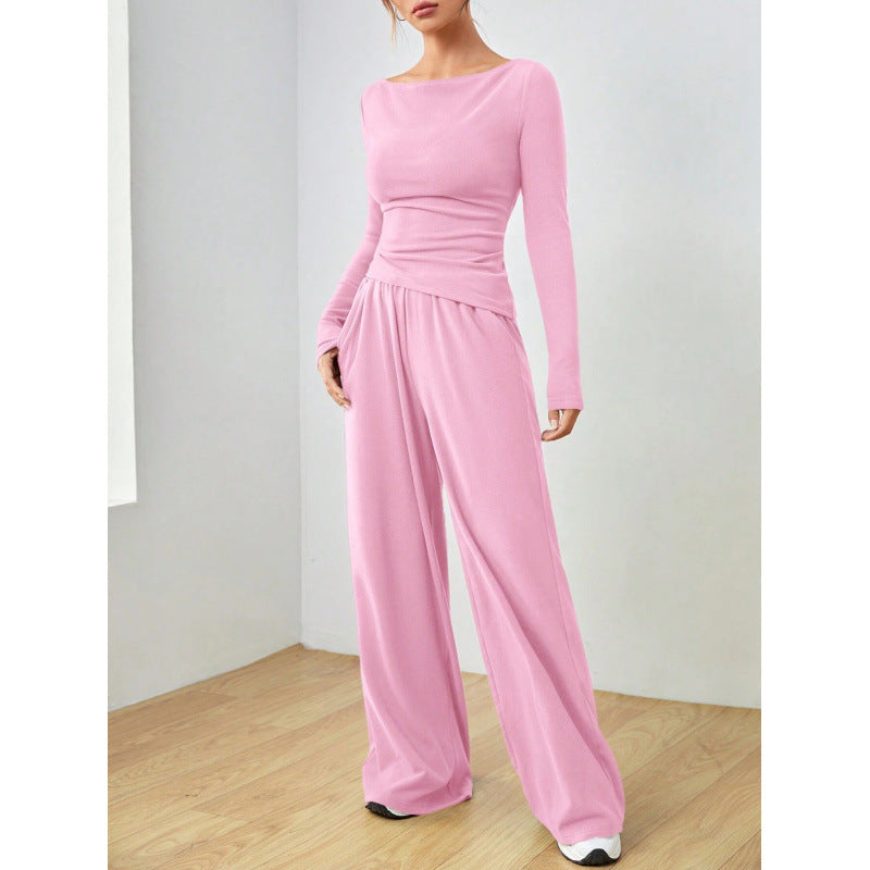 Women's Relaxed Wide-Leg Pants Set