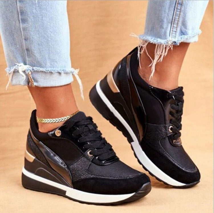 Womens Thick-Soled Casual Shoes with Wedge Heel