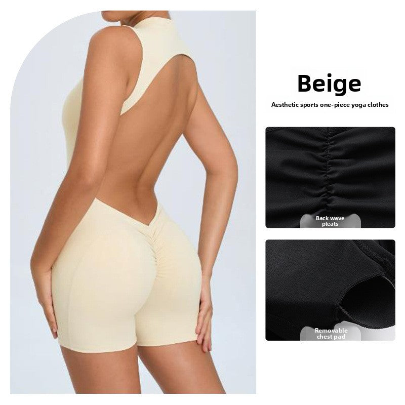 Standing collar short one-piece dress