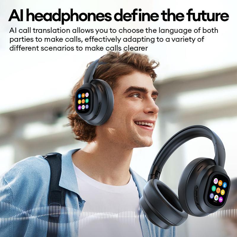 Smart AI Translation Headphones with Touch Screen
