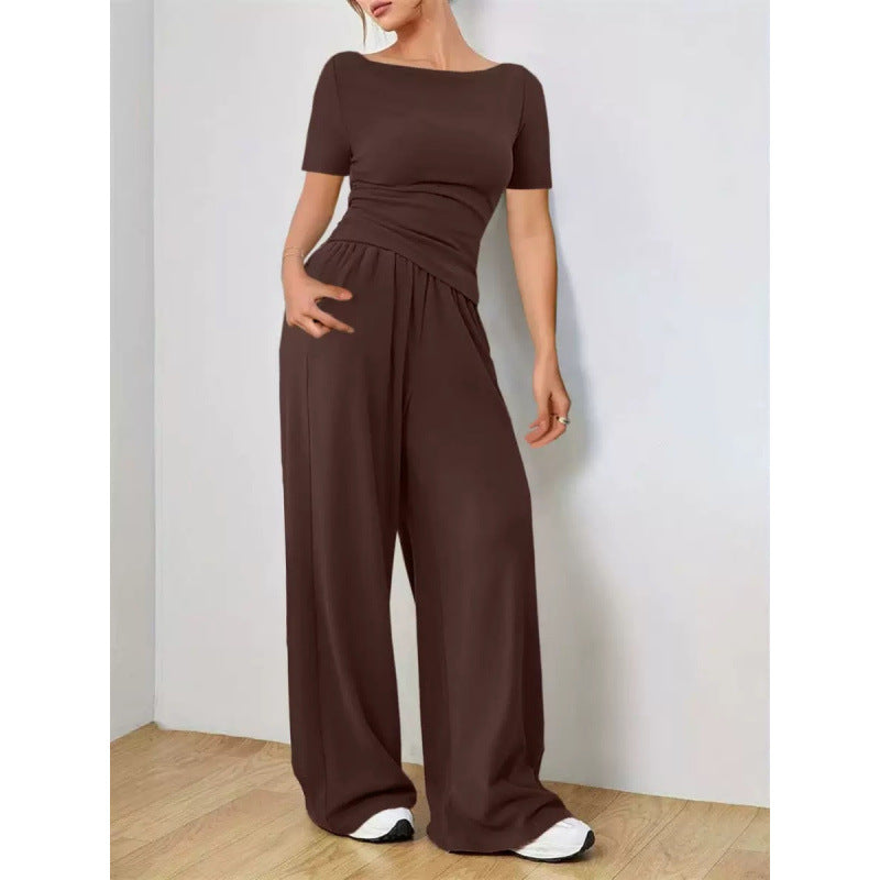 Women's Relaxed Wide-Leg Pants Set