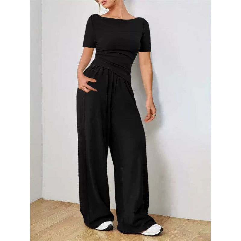 Women's Relaxed Wide-Leg Pants Set
