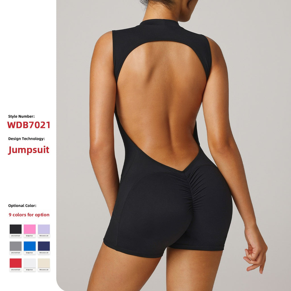 Standing collar short one-piece dress