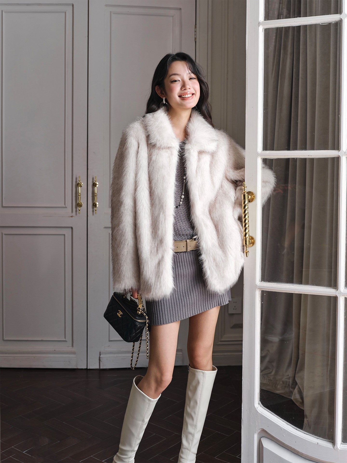 Fur coat made of fox skin