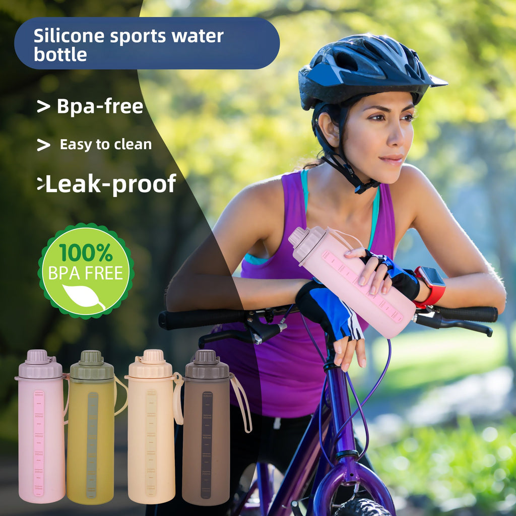Portable Collapsible Silicone Sports Water Bottle