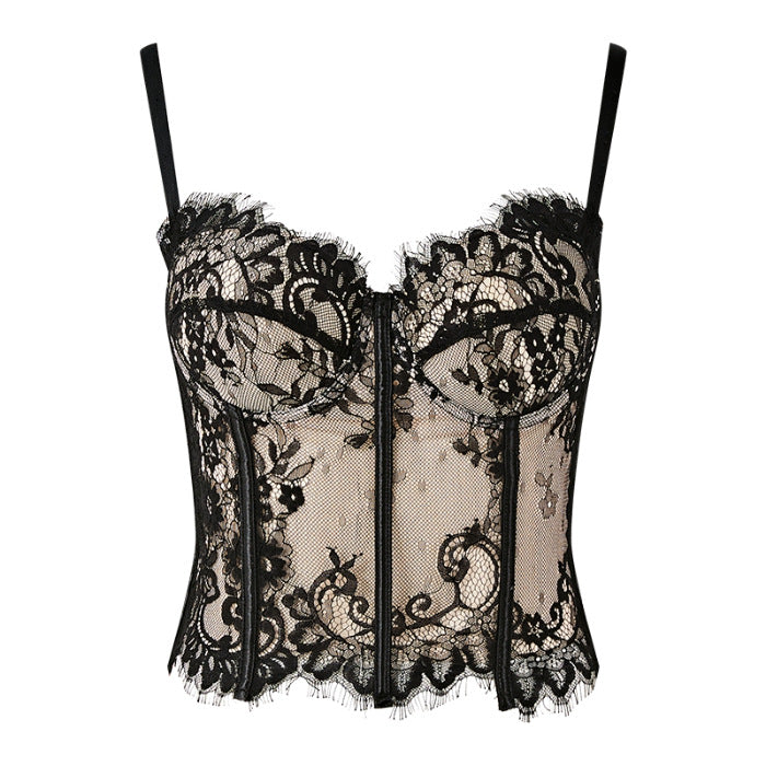 Pure and sexy black suspender girl