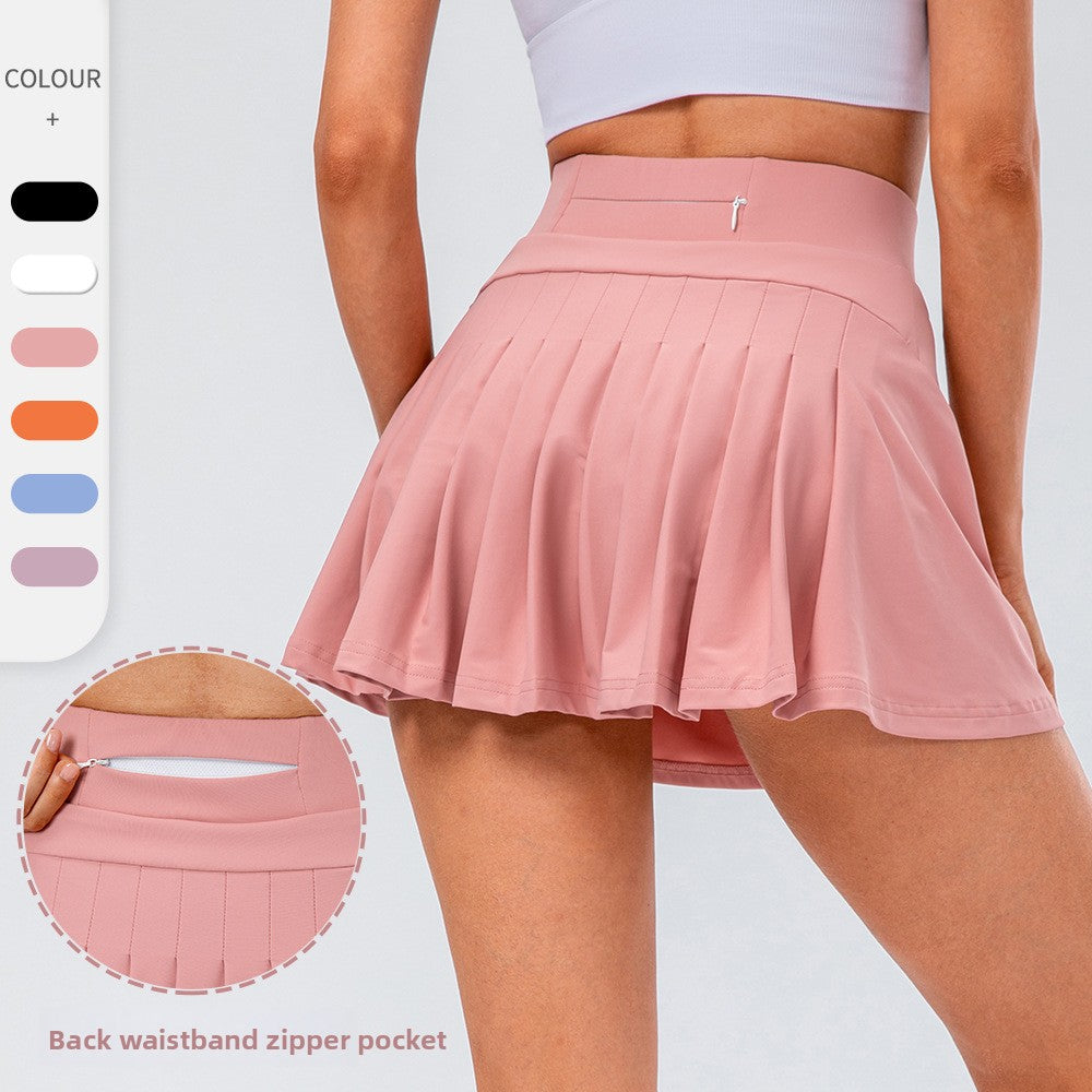 Breathable double-layer fitness tennis skirt