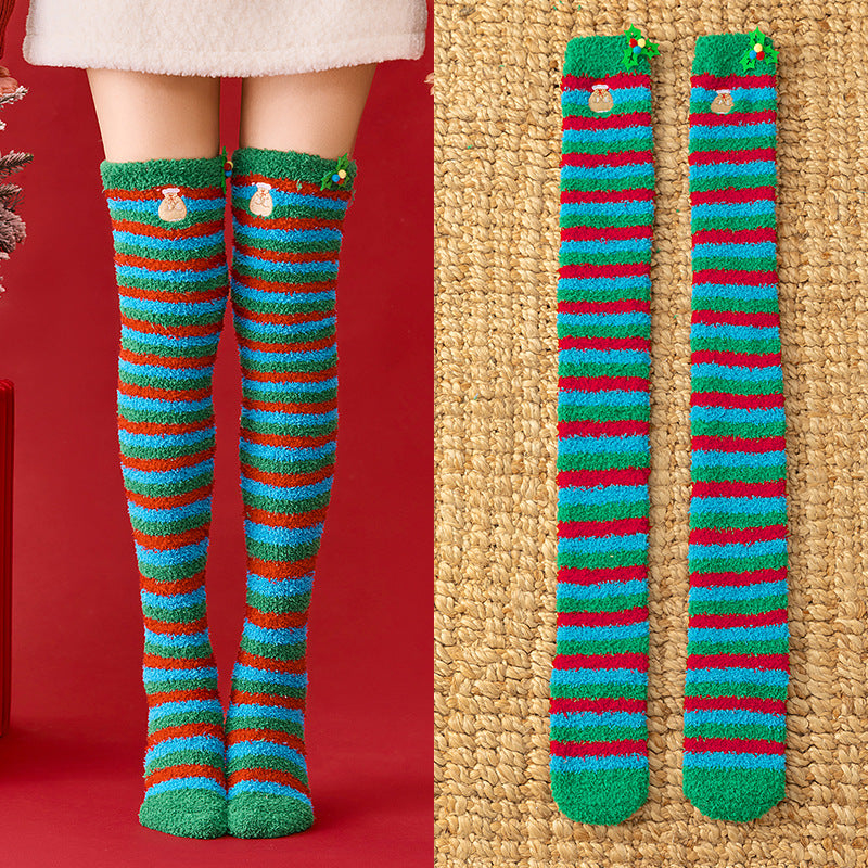 Winter Cartoon Fleece Knee Socks