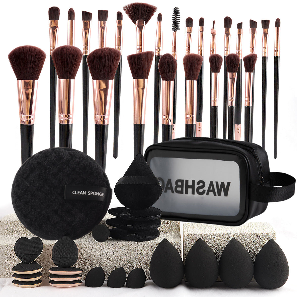 Makeup Brush Set with Toiletry Bag