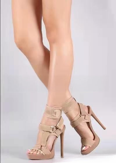 Sexy buckle high heel sandals