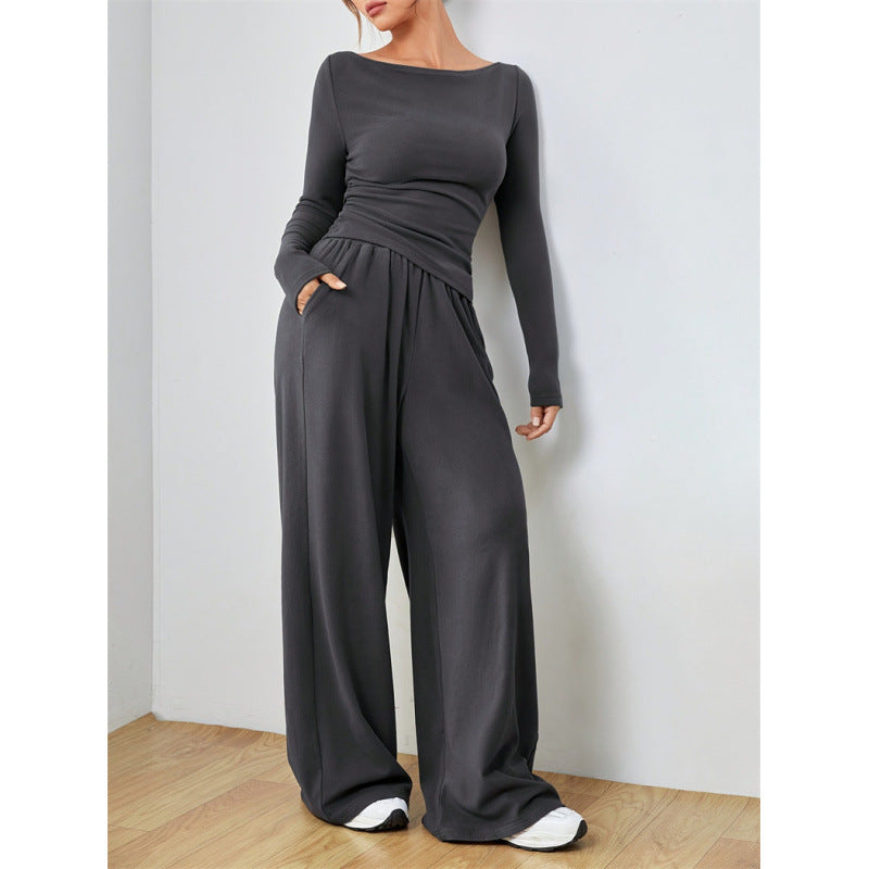 Women's Relaxed Wide-Leg Pants Set