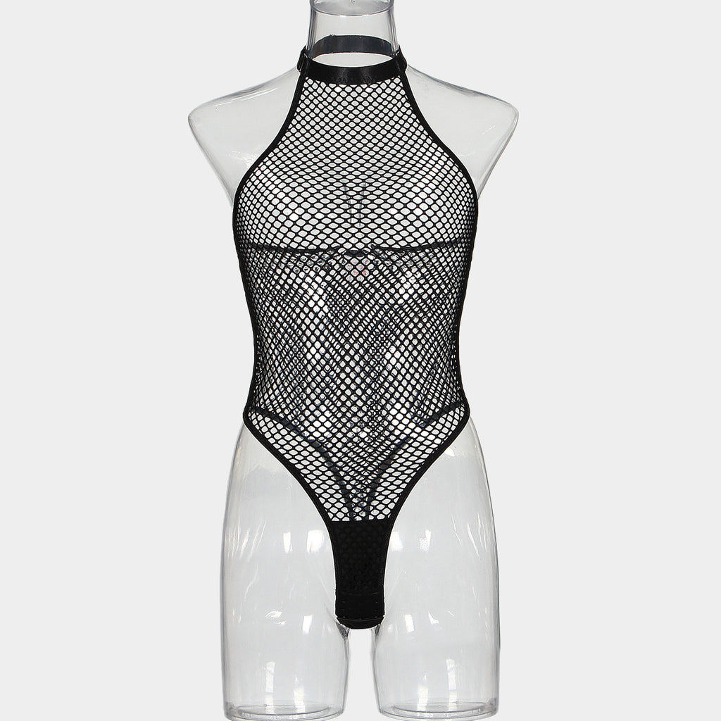 Mesh Open Crotch Jumpsuit Lingerie