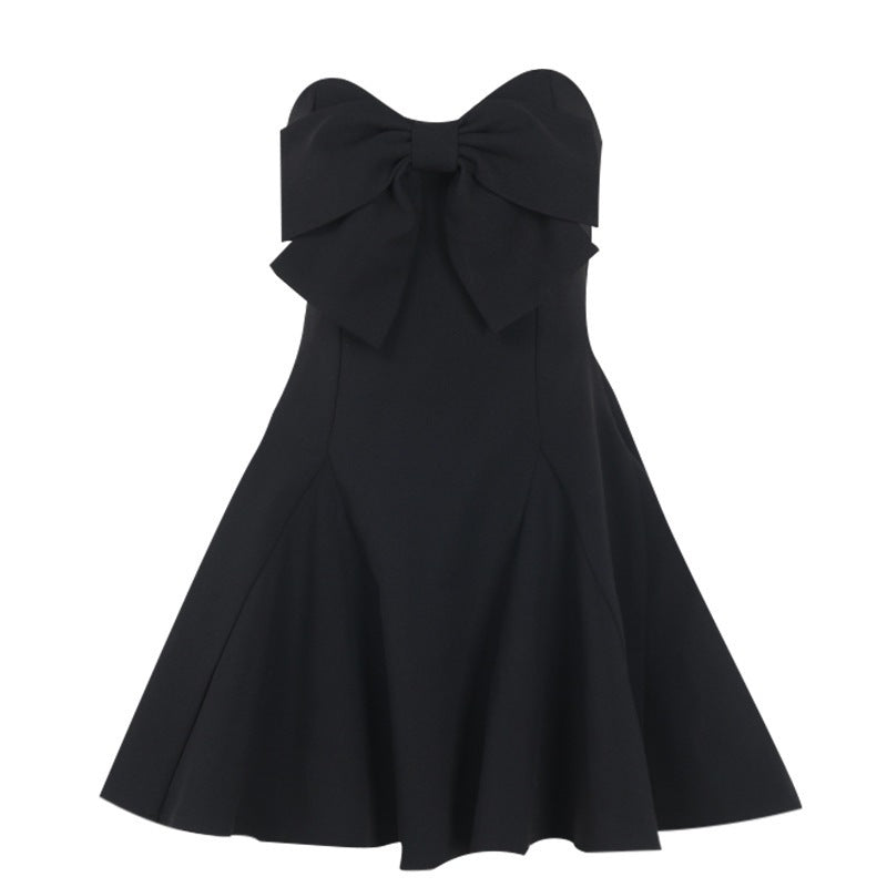 Sexy Slim Bow Strapless Short dress