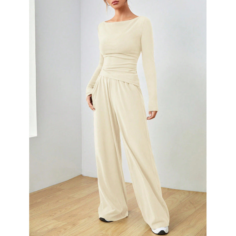 Women's Relaxed Wide-Leg Pants Set