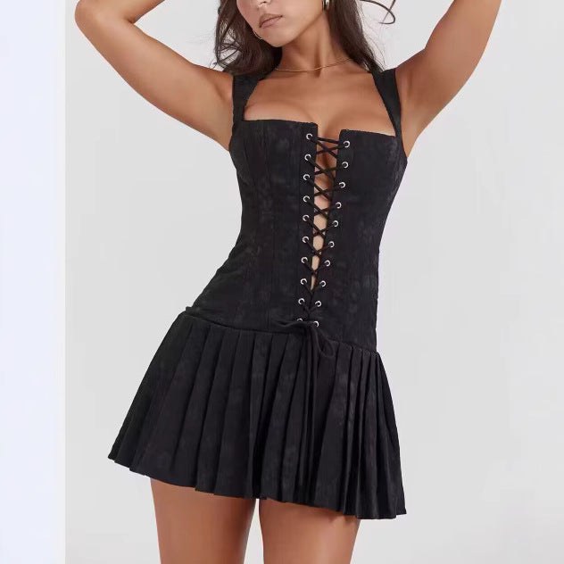 Black jacquard evening dress