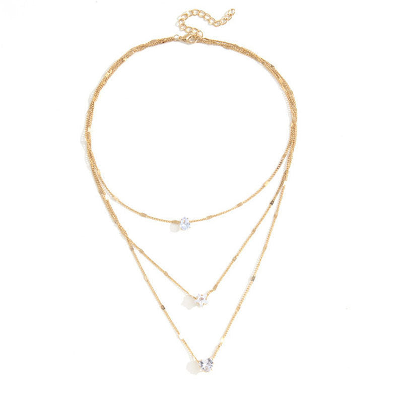 love three-layer necklace