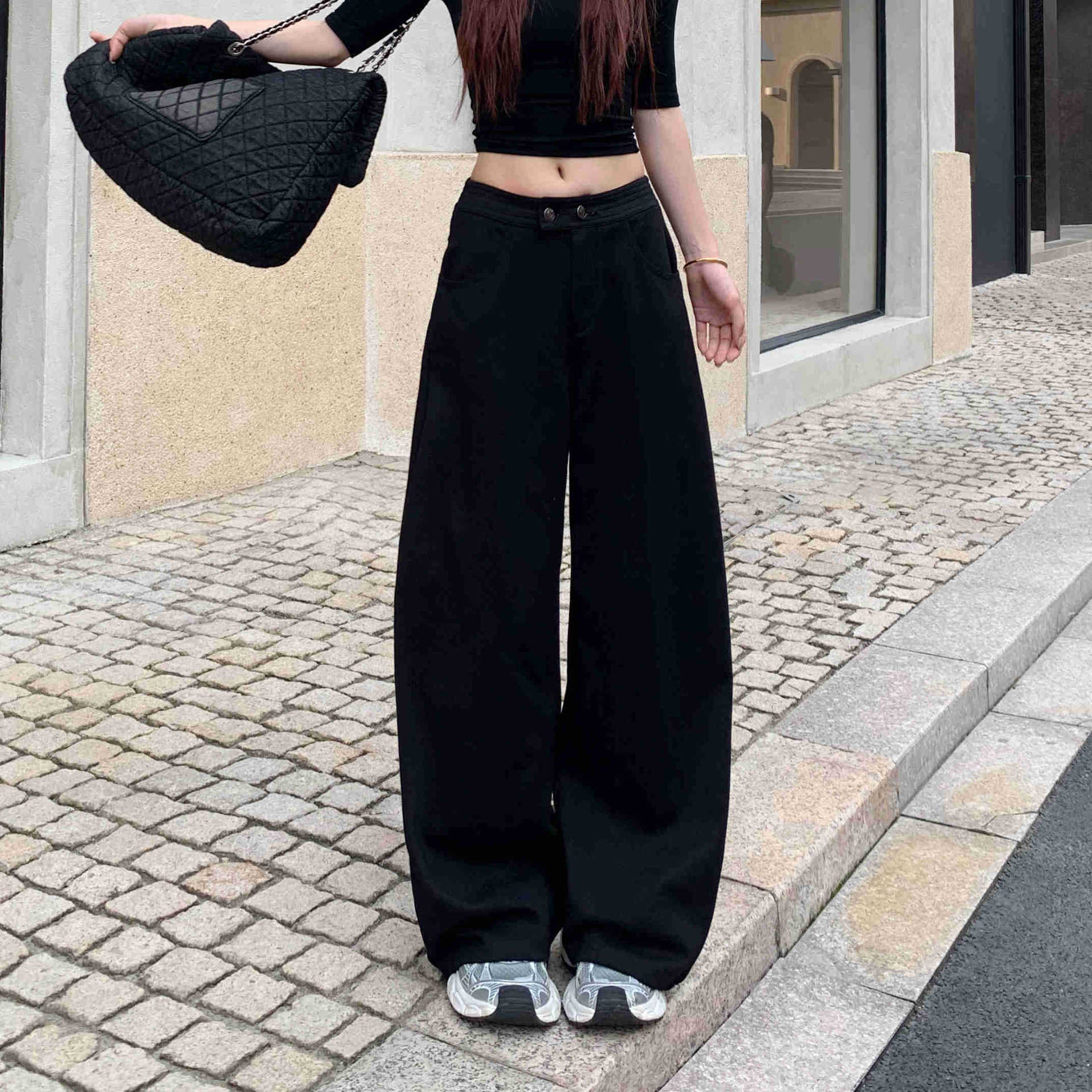 Womens Wide-Leg Sweatpants High Waisted Casual Pants